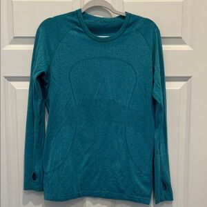 Lululemon Swiftly Teal Long Sleeve Athletic Top 12